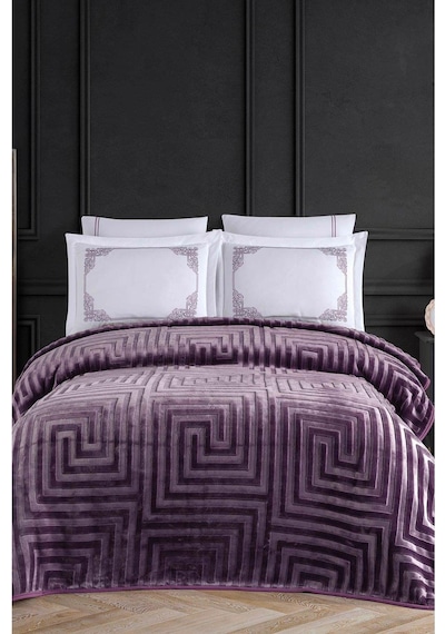 Ecosse Blank Set Agossa Versace Battaniye Seti Mürdüm -