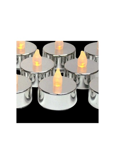 Led Mum Işıklı Gümüş