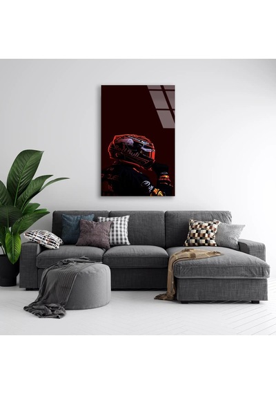 Red Bull Pilot Kaskı F1 Cam Tablo Formula 1 Duvar Dekoru 80x125