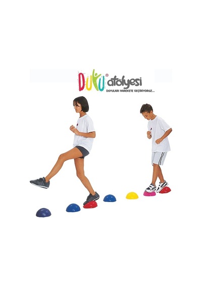 Tırtıklı Yarım Daire Denge Topu 6'lı Set Dikenli Duyu Adım Taşı