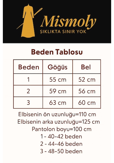 Mismoly Tesettür İkili Takım Uzun Tunik Bol Paça Pantolon 4006-bej Bej