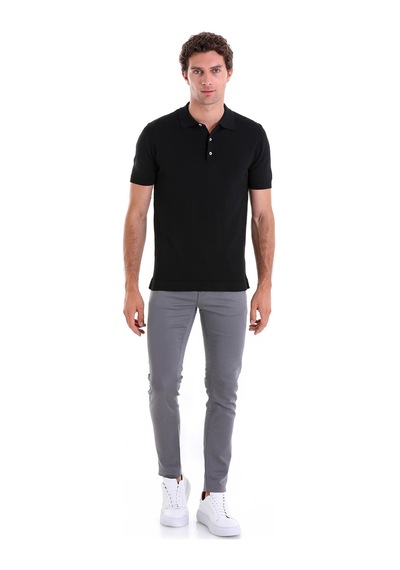 Hatemoğlu Siyah Comfort Fit Düz Polo Yaka Rayon Triko Tişört Siyah Hatemoğlu Siyah Comfort Fit Düz Polo Yaka Rayon Triko Tişört Siyah