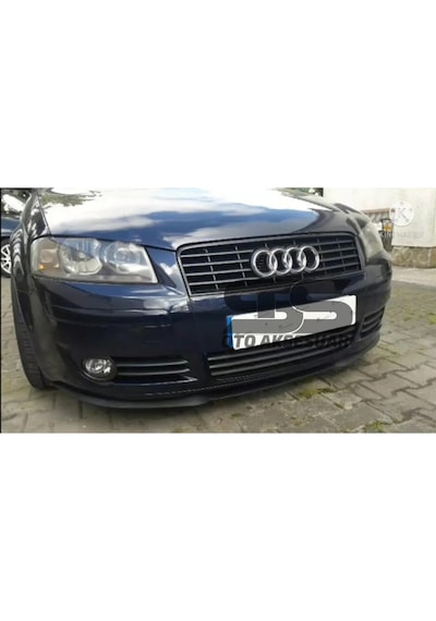 Audi A3 8P 2003-2012 Cupra R Uyumlu Ön Lip Mat Siyah Ön Tampon Lip  (Sts Oto Aksesuar) (01)