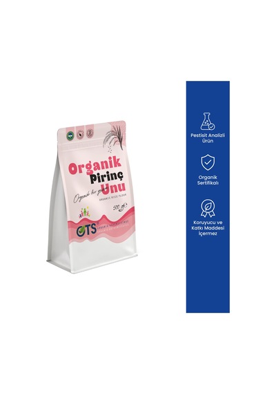 Ots Organik Pirinç Unu 500 gr  (Organik Sertifikalı, Pestisit Analizli)