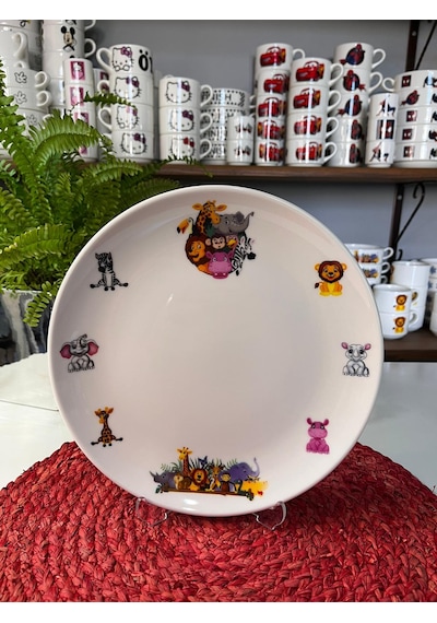 5 Parça Safari Hayvanlar Model Çocuk Bebek Yemek Takımı Beslenme Çok Renkli