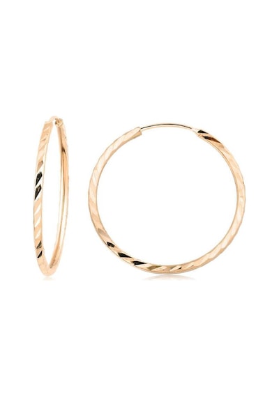 Yelpaze Kalemli Pembe Atın Halka Küpe Çapı: 2.7cm - Rose Gold Pembe Altın