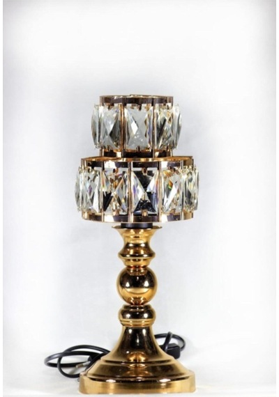 Modern Taşlı Gold Masa Lambası Çok Renkli