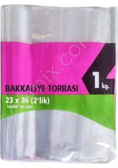 Arma Şeffaf Bakkaliye Torbası Poşeti 2'Lik 23 X 36