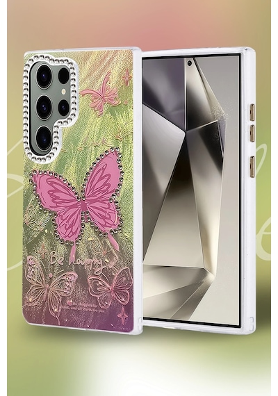 Muratech Newface Samsung Uyumlu Galaxy S24 Ultra Kılıf Blade Aynalı Desenli Kapak - Desen 6