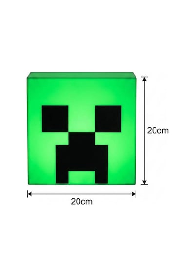 Minecraft Creeper Tasarımlı Dekoratif Aydınlatma Gece Lambası 20x20cm Çok Renkli