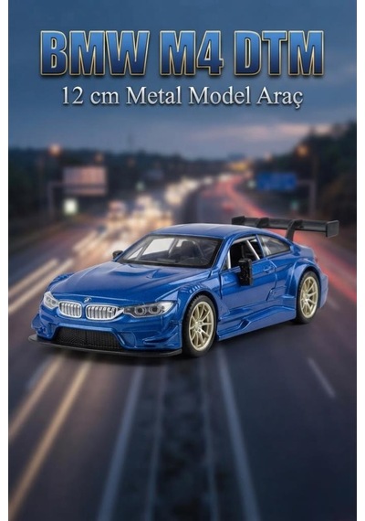 Hobbiez Lisanslı Bmw M4 Kapıları Açılabilir Model Diecast 1.36 Ölçek Metal Model Araç Mavi