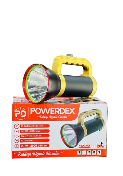 Pd-5900 El Feneri 20w 2000 Lümen Su Geçirmez