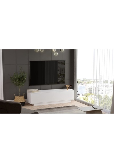 Vilinda Tv Ünitesi Tv Sehpası 140cm Vıl1-w Beyaz Beyaz