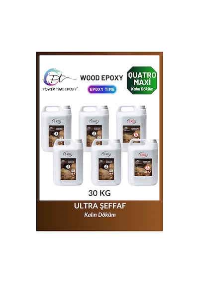30 Kg Wood Epoxy Quatro Maxi/ Kalın Döküm Şeffaf Epoksi Reçine