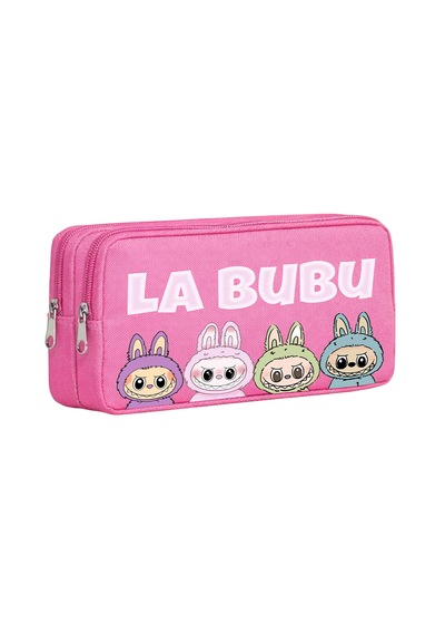 La Bu Bu Karakter Çift Bölmeli Kalemlik Pembe