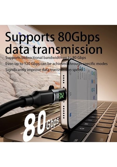 C To Type C 240w 80gbps Dijital Göstergeli Şarj Ve Veri Aktarımı Otgjk Diğer