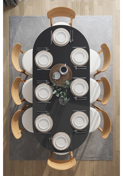 Modern 8 Kişilik Mutfak Yemek Masası Ve Sandalye %100 Mdf Mutfak Yemek Odası Masası Takımı Ymt08 Antrasit Modern 8 Kişilik Mutfak Yemek Masası Ve Sandalye %100 Mdf Mutfak Yemek Odası Masası Takımı Ymt08 Antrasit