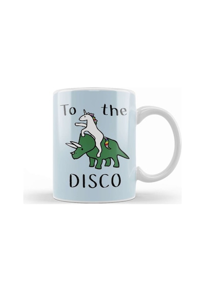 Unicorns Ride Dinosaurs To The Disco Kupa Bardak Porselen Karışık