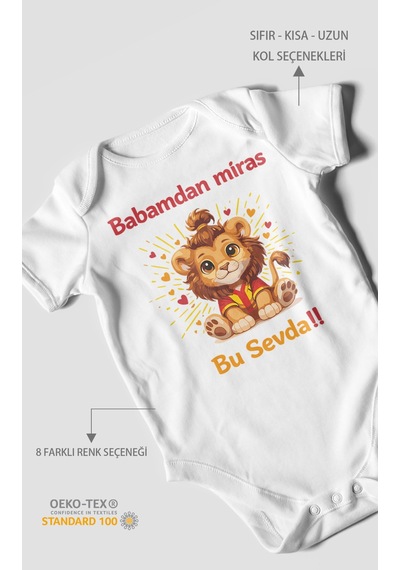 Morivokids Babadan Miras Bu Sevda Kısa Kollu Bebek Body Beyaz