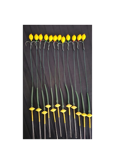 Yemleme Botu 12 Sert Buncuk Sarı Zeytin Rig Ve Boli Yüzen Model 12 Takım İnneler 2,3 No İnnesi Kambur Deyildir