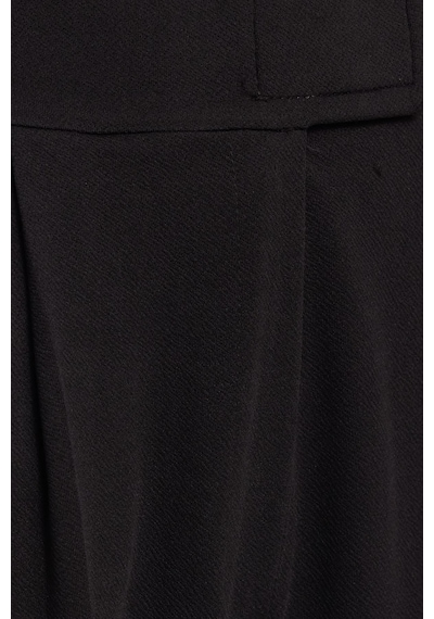 Tudors Kadın Regular Fit Klasik Kesim Cırt Kapamalı Geniş Paça Siyah Pantolon-39574 siyah