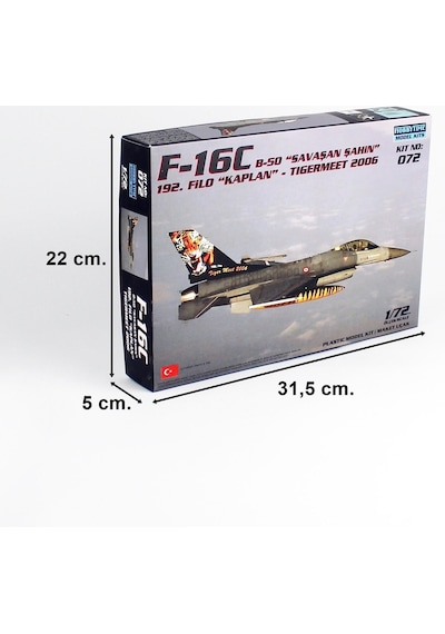 Hobbytime 072 1/72 Ölçek, F-16c B-50 Savaşan Şahin, Tigermeet 2006, Kaplan 192.filo, Savaş Uçağı Plastik Model Kiti-59401