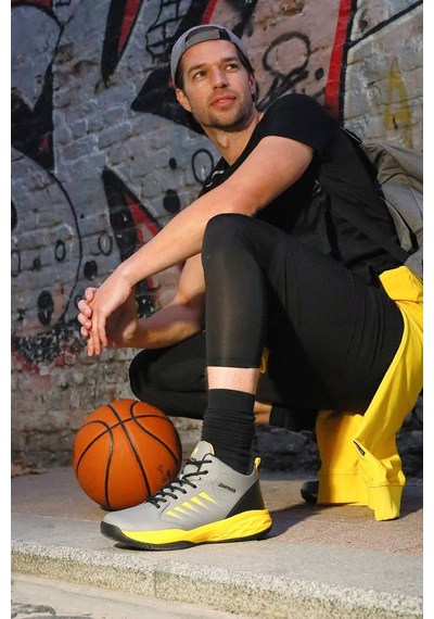 Jump 27800 Açık Gri - Siyah Erkek Basketbol Spor Ayakkabısı Çok Renkli