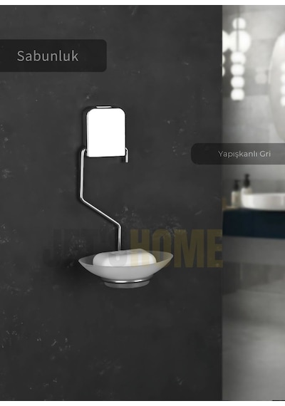 Jet's Home Yapışkanlı Sabunluk Paslanmaz Katı Sabun Tutucu Sabun Düzenleyici Çelik Krom Krom