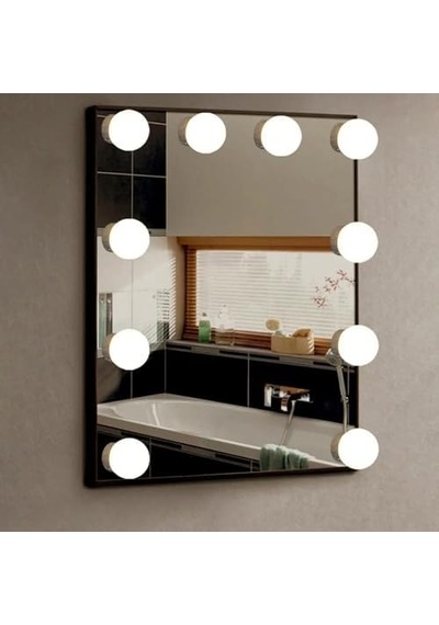 10&apos Lu Set Makyaj Aynası Işığı Banyo Yatak Odası Işığı Hoolywood Tarzı Led Makyaj Lambası 3 Farklı Renk Modu Makyaj Odası Işığı Mirror1 .