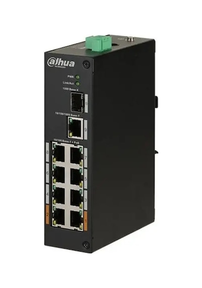 Dahua Pfs3110-8et-96-v2, 8 Port, Megabit, Poe 96w, 1 Port Gigabit Uplink, 1 Port Gigabit Sfp, Yönetilemez, Masaüstü Switch
