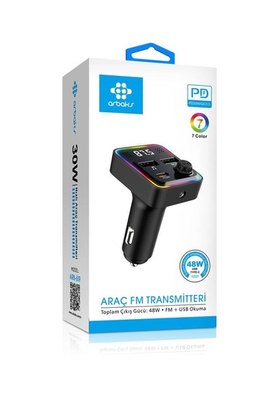 Vaveni 48w Pd30w Qc3.0 Bluetooth Araç Fm Transmitter Arb-621 Arz Standart
