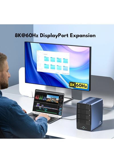 Acasis Ec1004 40gbps 4x Hdd 2x M.2 Nvme 136tb 8k Displayport Fanlı Disk İstasyonu