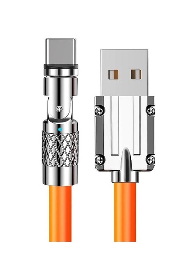 Valkyrie 30W-N 6A 1M Usb To Type-c Bakır Döşemeli Sıvı Silikon Data Hızlı Şarj Kablosu Turuncu