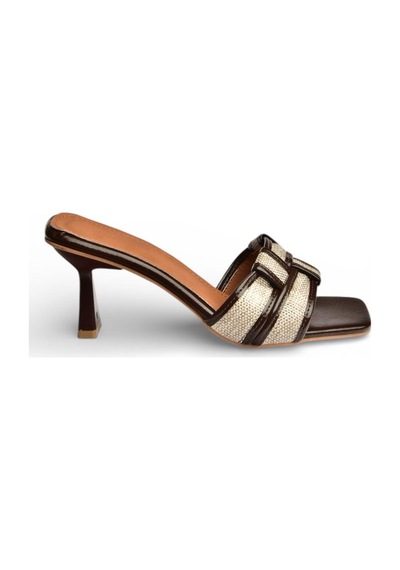 Fox Shoes Y820500209 Kahverengi İnce Topuklu Kadın Terlik Kahverengi