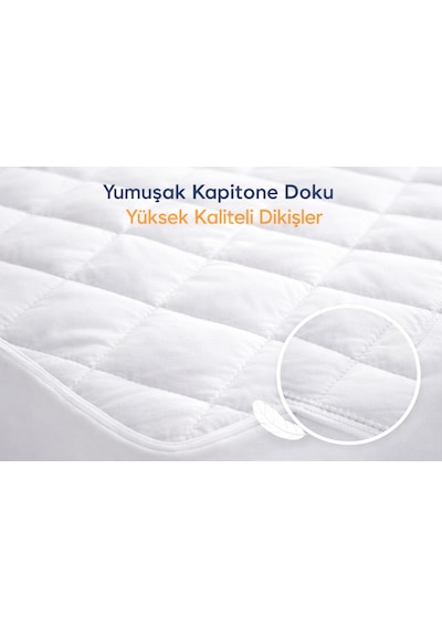 Özdilek Kapitone Sıvı Geçirmez Yatak Alezi %100 Pamuk Üst Yüzey Dolgulu Lastikli Yatak Koruyucu 120x200 Cm Beyaz
