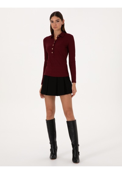 Pierre Cardin Kadın Vişne Bluz Örme 50309153-vr223 Vişne