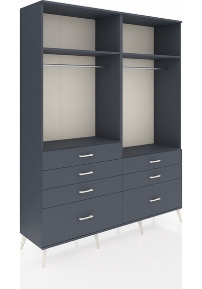 Hyperion Gardrop 4 Raflı 7 Çekmeceli 2 Askılı 176x44x221 Antrasit-antrasit Beyaz Hyperion Gardrop 4 Raflı 7 Çekmeceli 2 Askılı 176x44x221 Antrasit-antrasit Beyaz