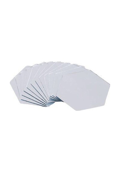 Dekoratif Bal Peteği Pleksi Ayna Gümüş Renk 12 Adet - 12 X 12 Cm