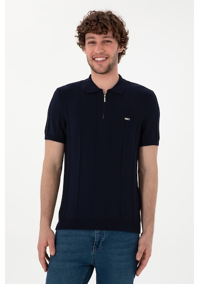 U.S. Polo Assn. Erkek Slim Fit Polo Yaka Lacivert Tişört 50306457-VR033