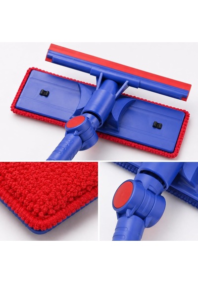 Teleskopik Cam Silme Mop Ve Çekçek Aparatı Çift Taraflı Mikrofiber Temizleme Başlığı, Uzayan Saplı Cam Sileceği Pencere, Ayna, Duşakabin, Vitrin Ve Araç Camı İçin Çok Renkli