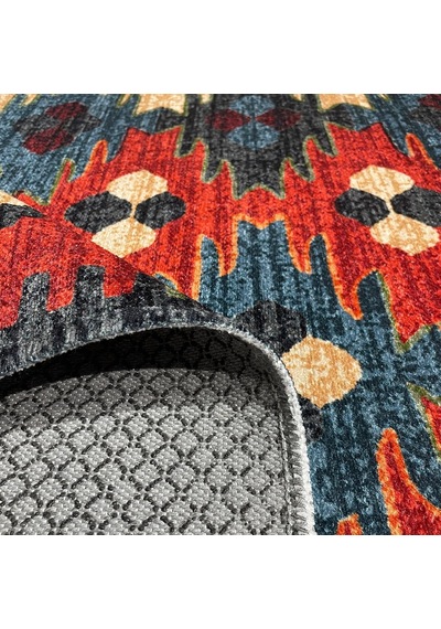 Pastelhome Anti-cilt Hassasiyetik Yıkanabilir Kaymaz Şönil Halı Kilim Kendinden Saçaklı Eskitme, Modern Desen Otur Diğer