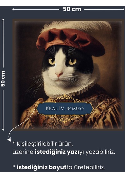 İki Renkli Kedi Poster, Statik Kağıt Premium Baskı Poster, Siyah Beyaz Kedi, Yapay Zeka Tasarım