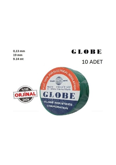 Globe Elektrikçi İzole Bant Yeşil 10 Adet