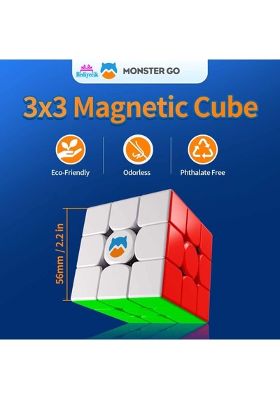 Hediyecik Gan Monster Go 3x3 Mıknatıslı Manyetik Zeka Küpü Akıl Küpü Rübik Küp Mobil Uygulamalı