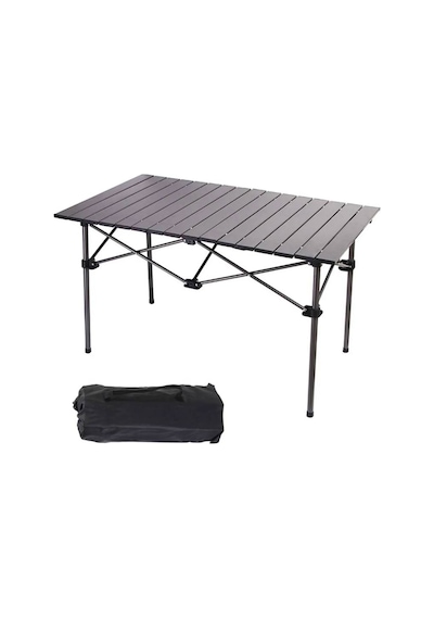 Sportaj Taşınabilir Kamp Masası Alüminyum Gövde Kolay Kurulum 90x55x50cm Siyah