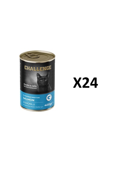 Challenge Somonlu Kısırlaştırılmış Kedi Konservesi 400gr X24 Adet