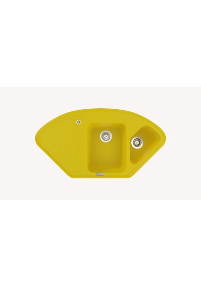Polex Cristalüx Granit Evye P-CR1 Sarı Tezgah Altı Ve Tezgah Üstü Mutfak Evyesi 104.5x57 CM
