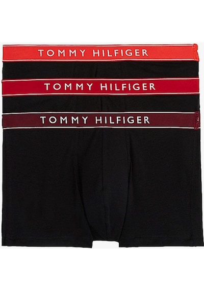 Tommy Hilfiger 3p Trunk Wb-7329 Hot Heat/med Red/dp Rge