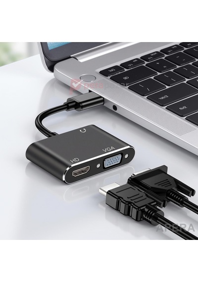 Usb 3.0 To Hdmı Ve Vga Adaptörü 1080p Çift Ekran Ve Ses Çıkışlı Pc Uyumlu Çoklu Monitör Görüntü Aktarıcı Cn05