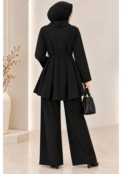 Miss Meliss Oysho Kumaş Oversize Salaş Tunik Siyah Siyah